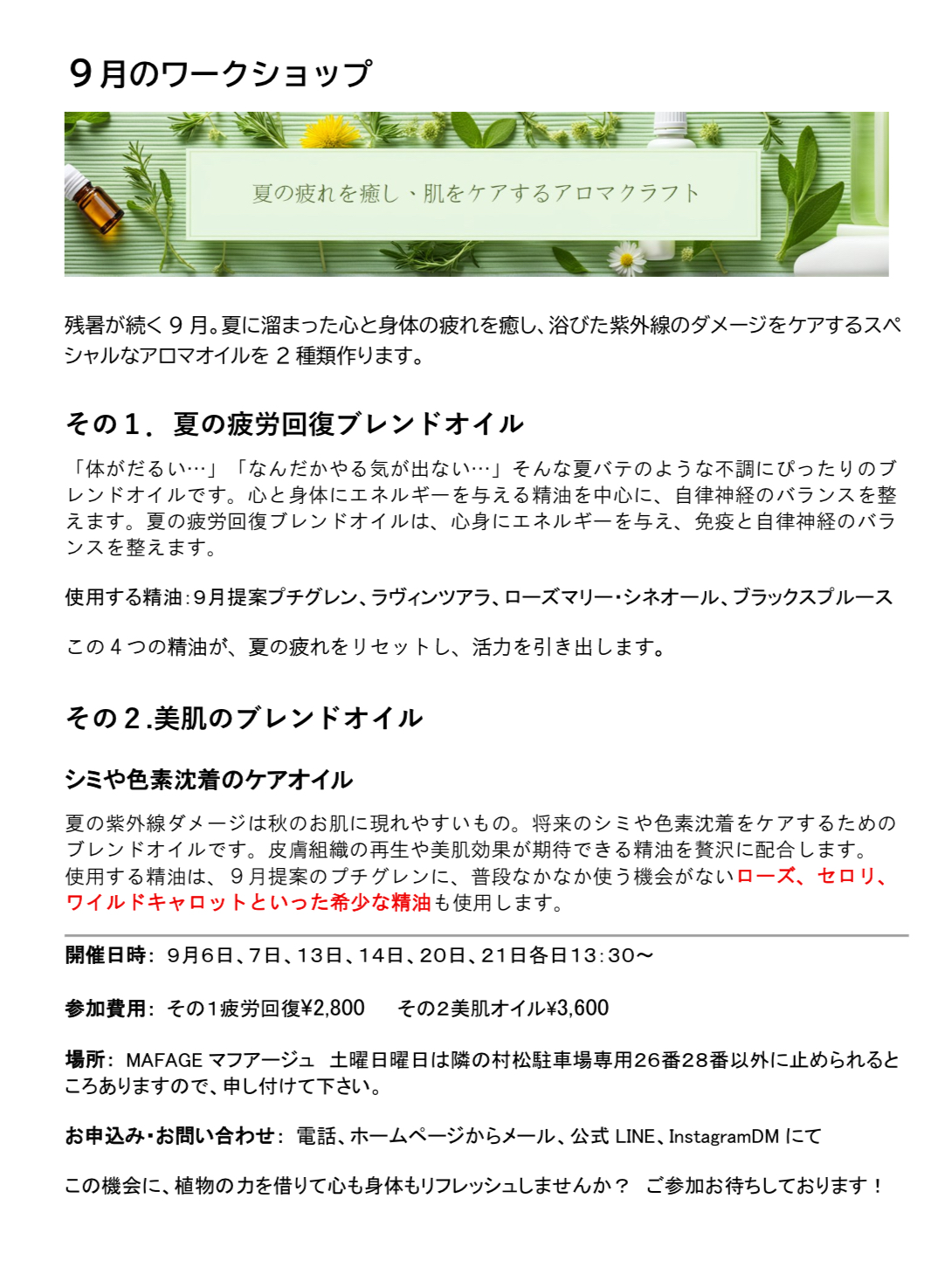 9月のワークショップ